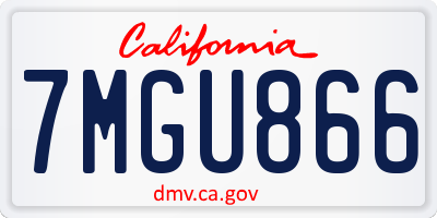 CA license plate 7MGU866