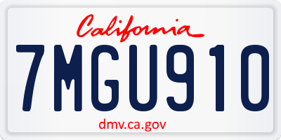 CA license plate 7MGU910