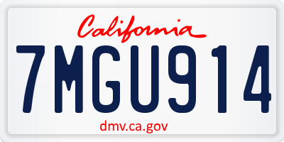 CA license plate 7MGU914