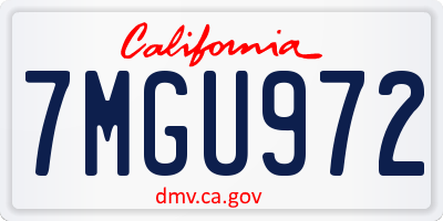 CA license plate 7MGU972