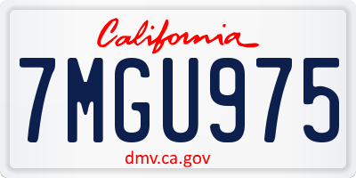 CA license plate 7MGU975