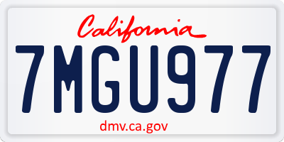 CA license plate 7MGU977