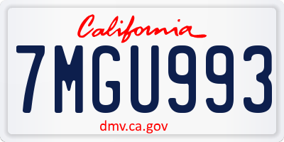 CA license plate 7MGU993