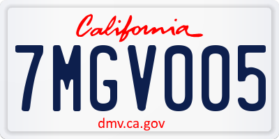 CA license plate 7MGV005