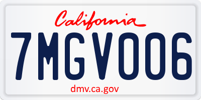 CA license plate 7MGV006