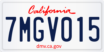 CA license plate 7MGV015