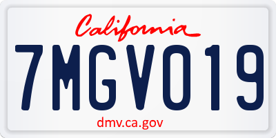 CA license plate 7MGV019