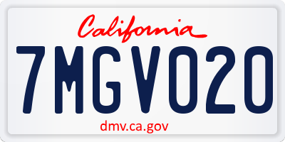 CA license plate 7MGV020