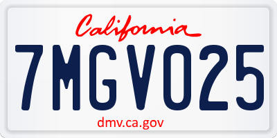 CA license plate 7MGV025