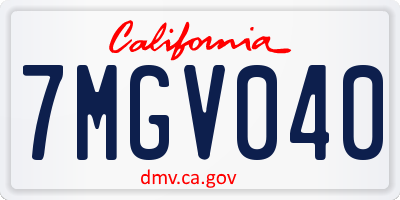 CA license plate 7MGV040