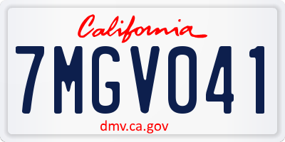 CA license plate 7MGV041