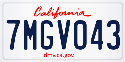 CA license plate 7MGV043