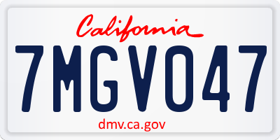 CA license plate 7MGV047