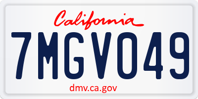 CA license plate 7MGV049