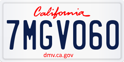 CA license plate 7MGV060