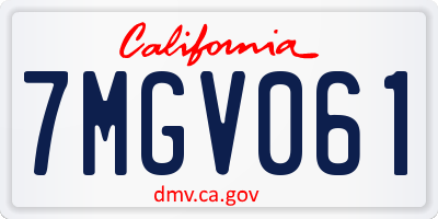 CA license plate 7MGV061