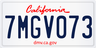 CA license plate 7MGV073