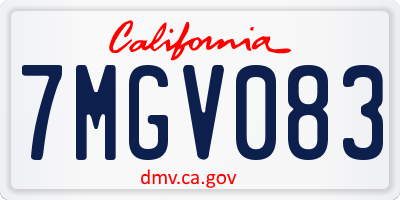 CA license plate 7MGV083