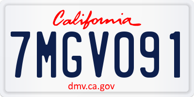 CA license plate 7MGV091