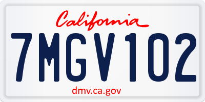 CA license plate 7MGV102