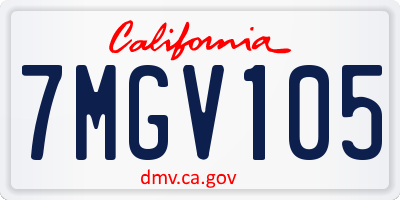 CA license plate 7MGV105