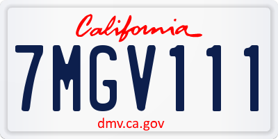 CA license plate 7MGV111