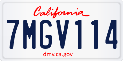 CA license plate 7MGV114