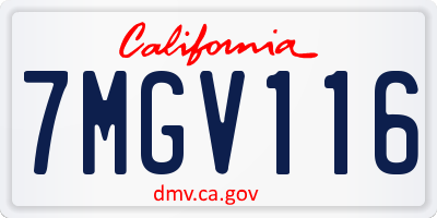 CA license plate 7MGV116