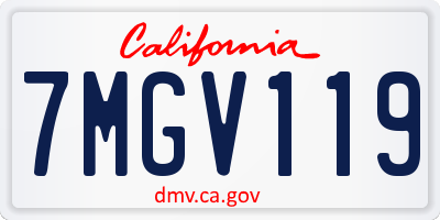 CA license plate 7MGV119