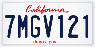 CA license plate 7MGV121