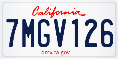 CA license plate 7MGV126
