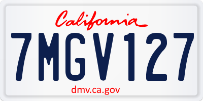 CA license plate 7MGV127
