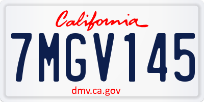 CA license plate 7MGV145