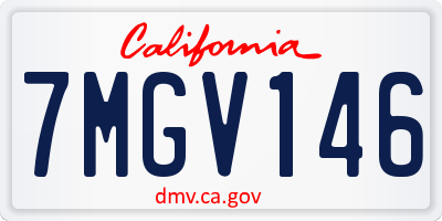 CA license plate 7MGV146