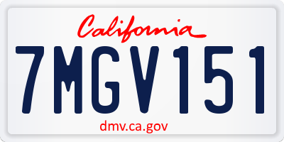 CA license plate 7MGV151