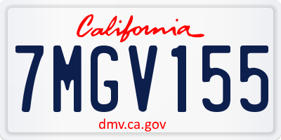CA license plate 7MGV155