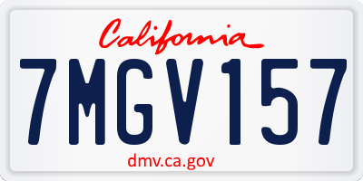 CA license plate 7MGV157
