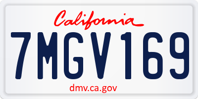 CA license plate 7MGV169