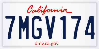 CA license plate 7MGV174