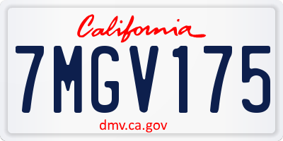 CA license plate 7MGV175