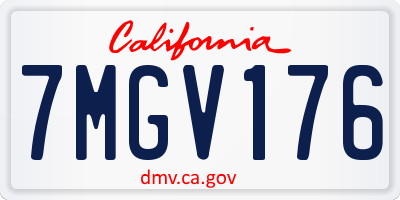 CA license plate 7MGV176