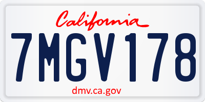 CA license plate 7MGV178