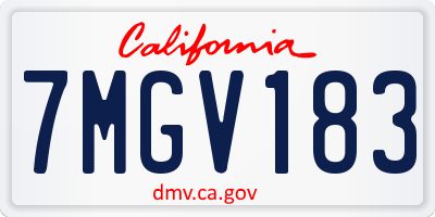 CA license plate 7MGV183