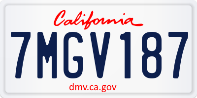 CA license plate 7MGV187