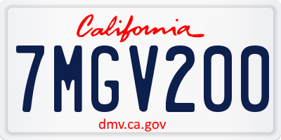 CA license plate 7MGV200