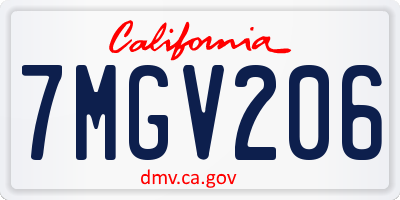 CA license plate 7MGV206