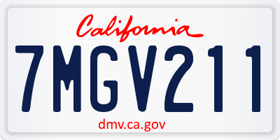 CA license plate 7MGV211