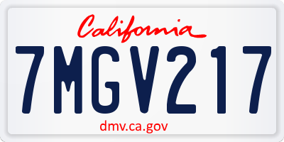 CA license plate 7MGV217