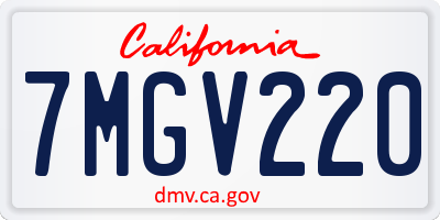 CA license plate 7MGV220