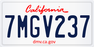 CA license plate 7MGV237